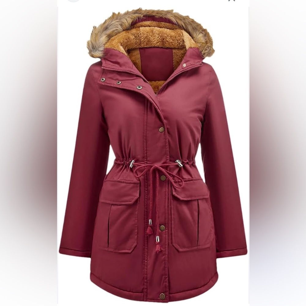 NWT BEYOVE red hooded warm jacket Size M